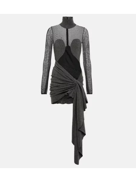 Rochie Alaïa de lână drapată negru