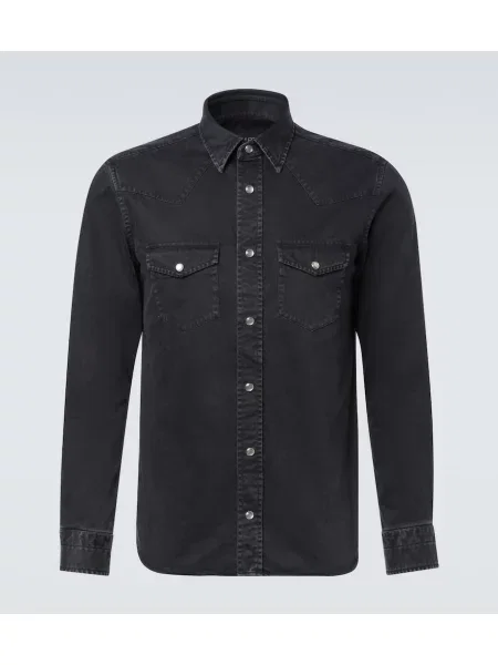 Cămașă Tom Ford din țesătură twill negru
