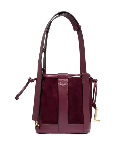 Τσαντα bucket Lancel σουέτ κόκκινο