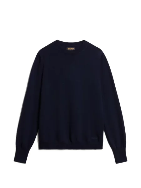 Pulover Woolrich cu decolteu rotund albastru