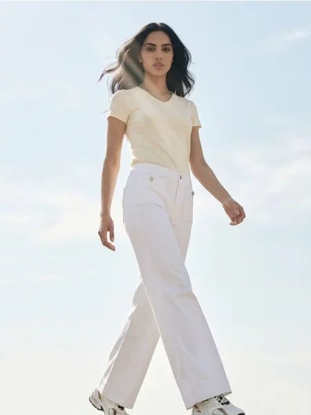 Джинси wide leg білий