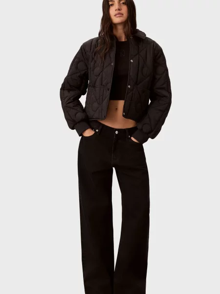 Стеганая короткая джинсовая куртка Calvin Klein Jeans черная