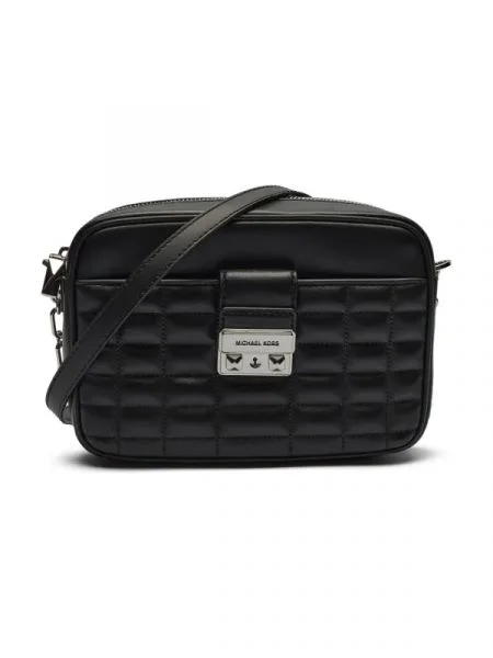 Michael Kors De piele geantă poștaș CAMERA negru