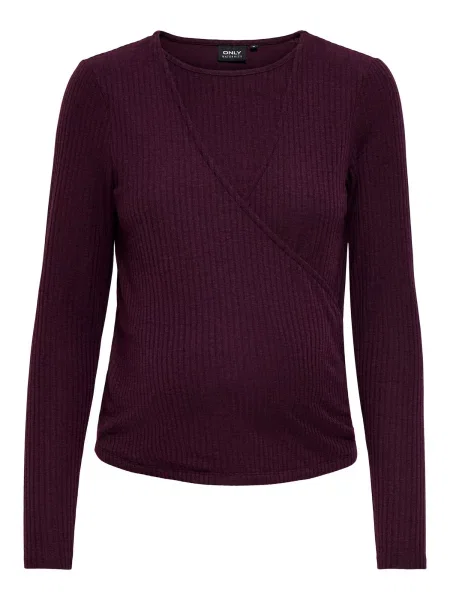 Only Maternity Tricou OLMKaila burgundy roșu