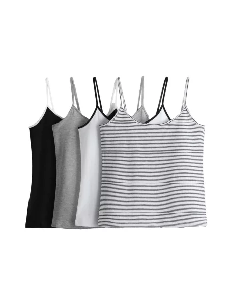 The Set Top gri amestecat / negru alb