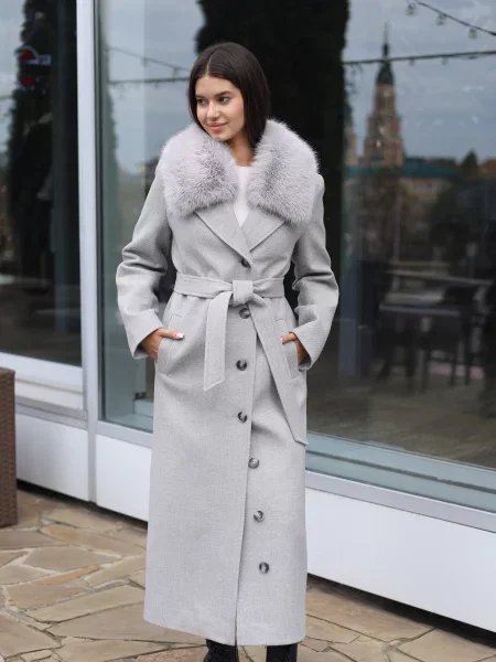 Пальто з утеплювачем MilaNova вовна/віскоза сірий
