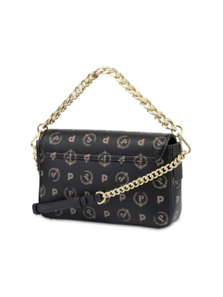 Torebka crossbody Pollini z logo czarna