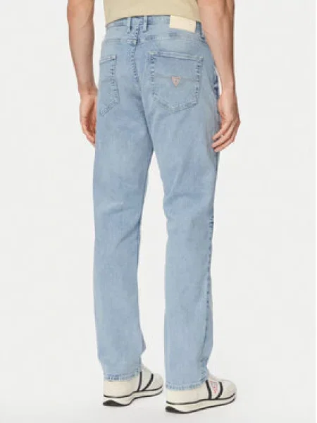 Guess Džinsai Šviesiai Straight Fit mėlyna