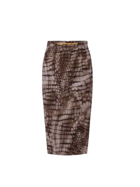 Spódnica midi Elisabetta Franchi brązowa