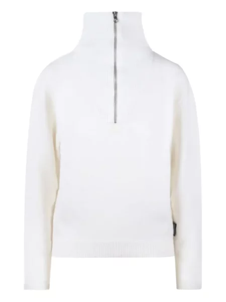 Pulover Courreges cu broderie alb