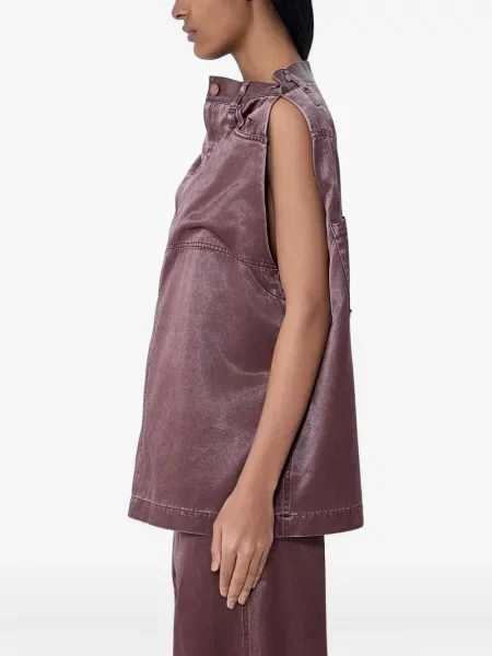 Top Issey Miyake fără mâneci maro