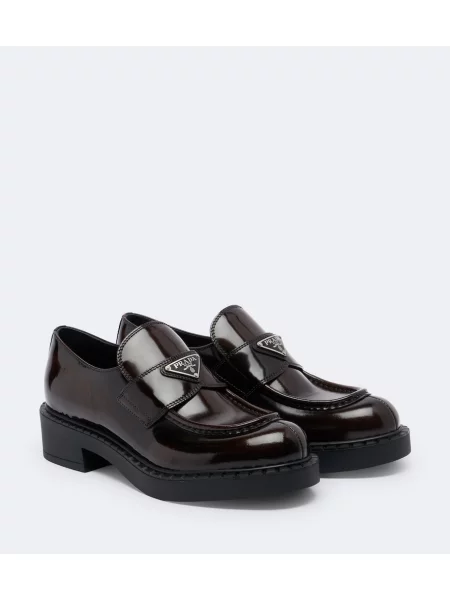 Pantofi loafer Prada din piele maro