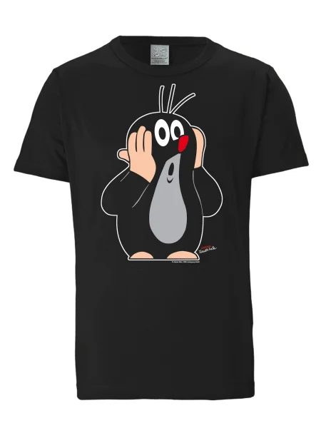LOGOSHIRT Tricou Der kleine Maulwurf gri / roșu / negru alb