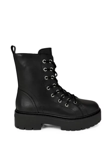 Botine Pinko cu șireturi cu platformă din dantelă negru