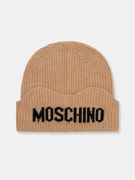 Moschino căciulă pentru femei cu lână bej