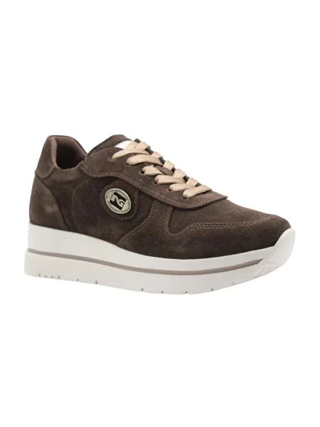 Sneakersy Nerogiardini skórzane brązowe