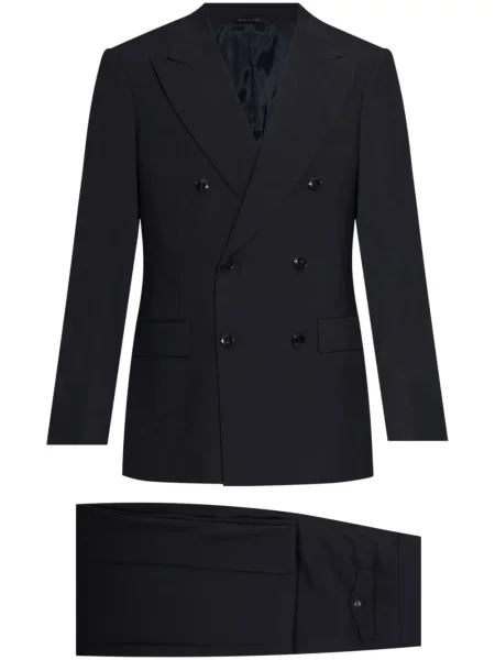 Costum Giorgio Armani de lână cu două rânduri de nasturi albastru
