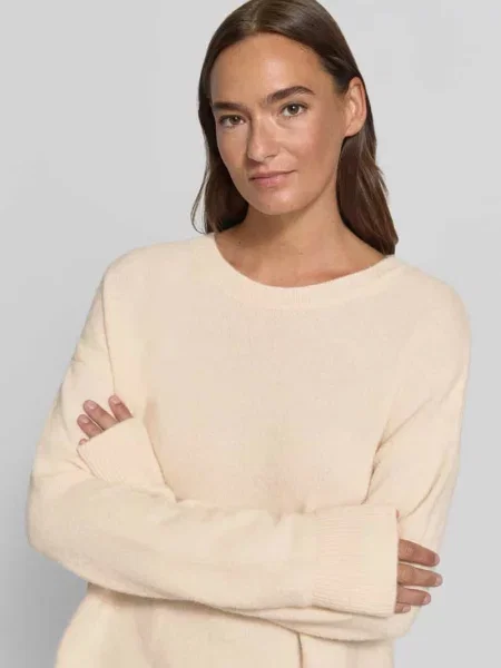 Sweter z dzianiny o kroju relaxed fit z koronką Milano Italy