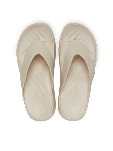 Crocs Šlepetės per pirštą Getaway Platform Flip smėlio