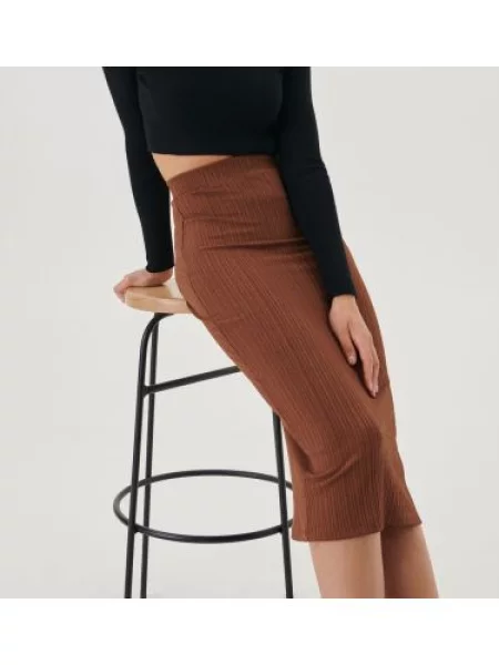 Sinsay Midi sukně hnědá