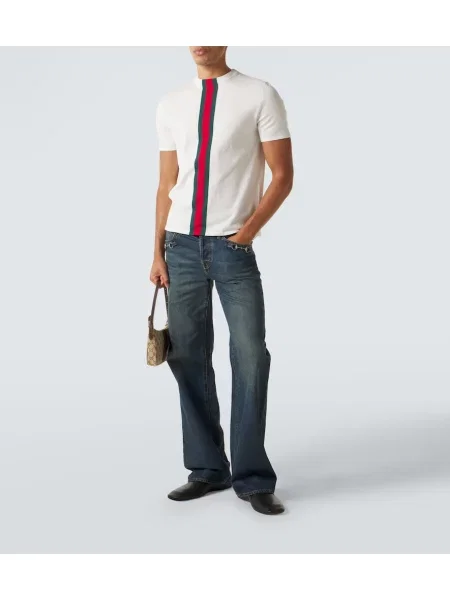Tricou Gucci cu dungi alb