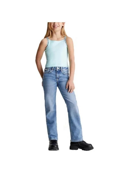 Gyerek denim ruha Calvin Klein Jeans kék