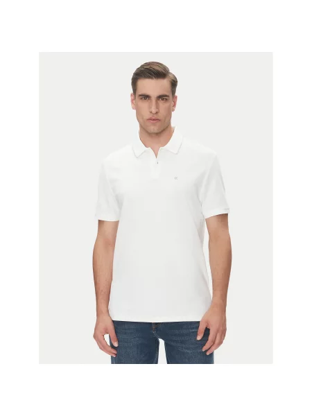 Με κολάρο polo Calvin Klein λευκό