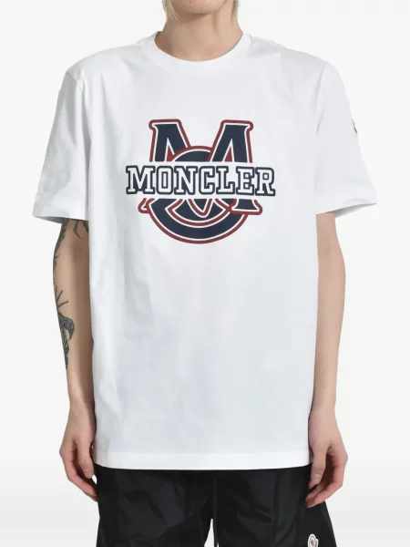 Tricou Moncler cu imagine alb