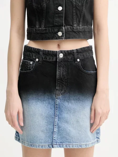 Moschino Jeans spódnica jeansowa mini prosta niebieski