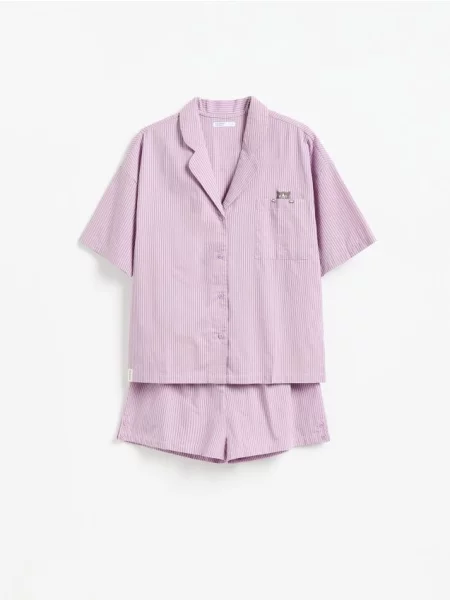 Reserved Pijama în dungi din două piese lavand