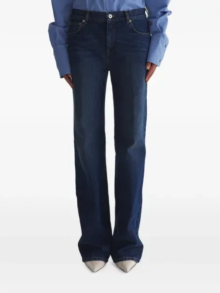Pantaloni Mugler cu talie joasă albastru