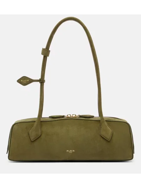Geantă Alaïa din piele de căprioară verde