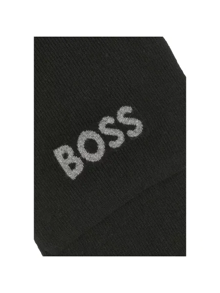 Dzianinowa szal Boss z nadrukiem czarna