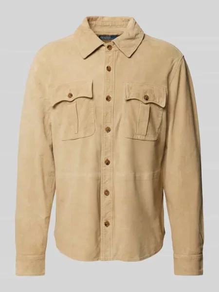 Kurtka koszulowa z z patką na piersi Polo Ralph Lauren beżowa