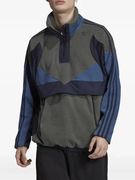 Tricou Adidas alergare din fleece streetstyle gri
