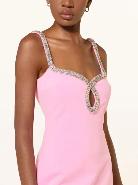 Retrofête Sukienka Koktajlowa Talitha Z Kamieniami Ozdobnymi rosa