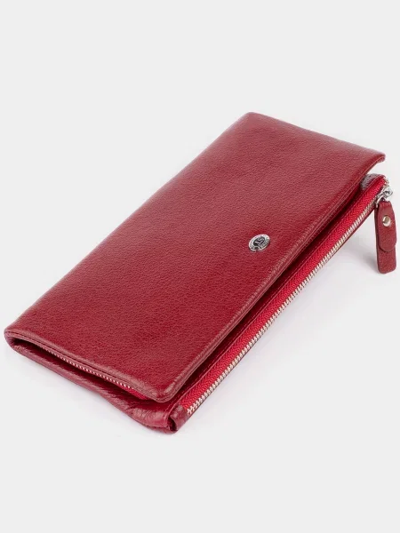 Кожаный кошелек St Leather Accessories бордовый