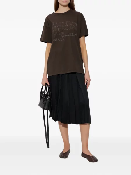 Plisuotas plisuotas sijonas Maison Margiela iki kelių juoda