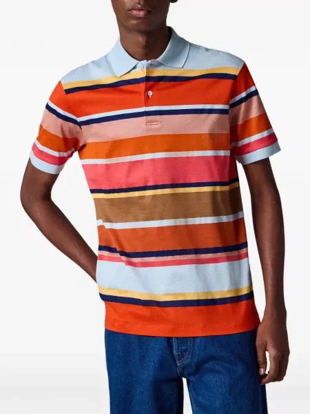 Tricou polo Paul Smith cu dungi portocaliu