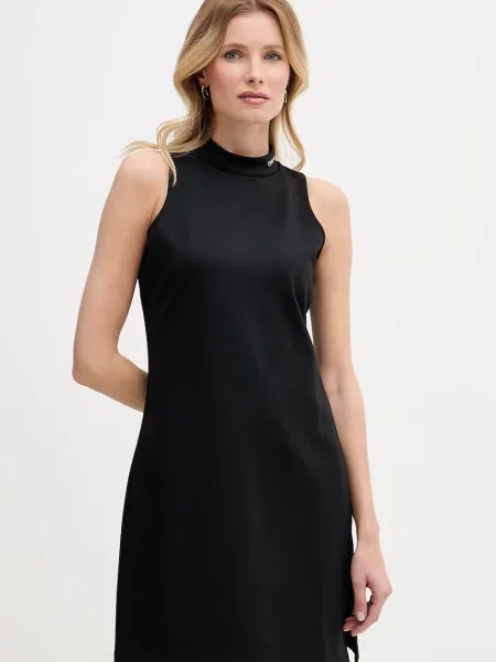 Calvin Klein Jeans Vsakodnevna obleka Interlock Mock črna