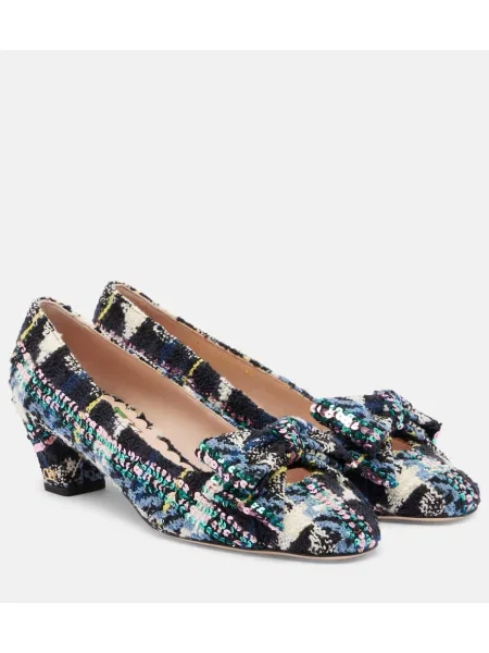 Pantofi cu toc Valentino Garavani cu funde din tweed