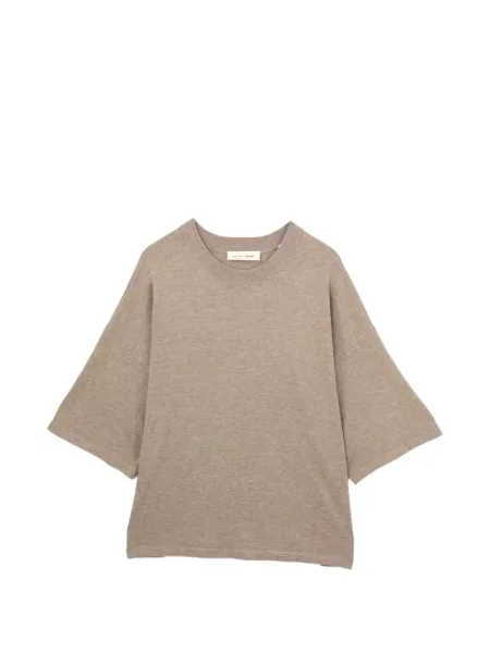 Pulover Essentials cu decolteu rotund maro