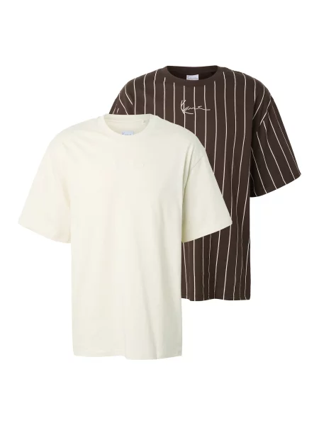 Karl Kani Tricou Essential maro închis / murdar alb