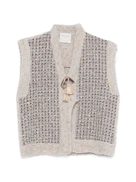 Cardigan Forte_forte fără mâneci gri