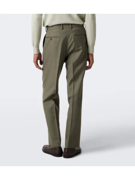 Pantaloni Auralee de lână cu dungi verde