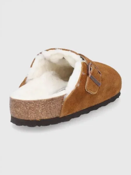 Semišové papuče Birkenstock hnědá