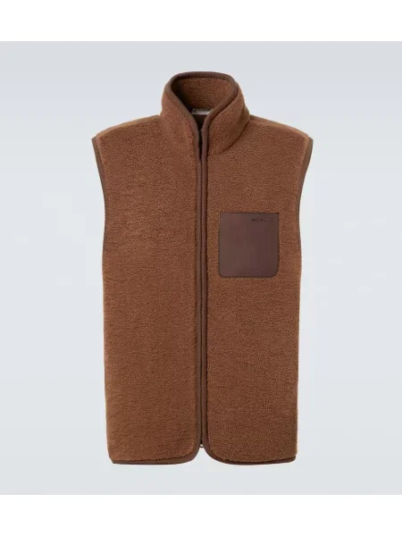 Usnjeni medvedka telovnik Moncler rjava