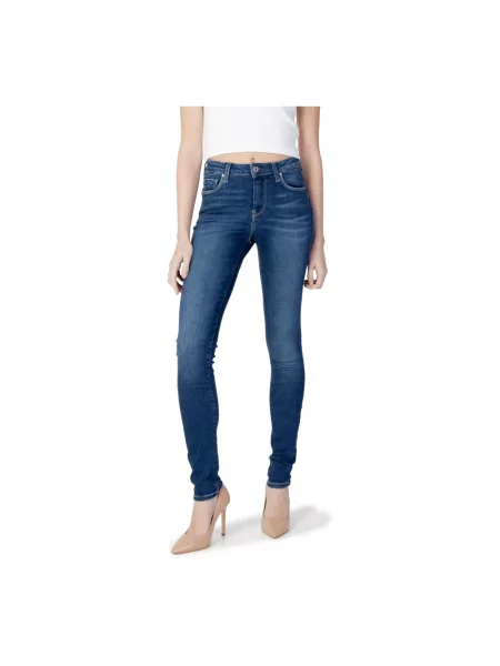 Skinny jeansy skinny Pepe Jeans niebieskie