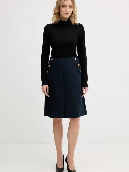 Tommy Hilfiger spódnica z dodatkiem wełny granatowy mini prosta