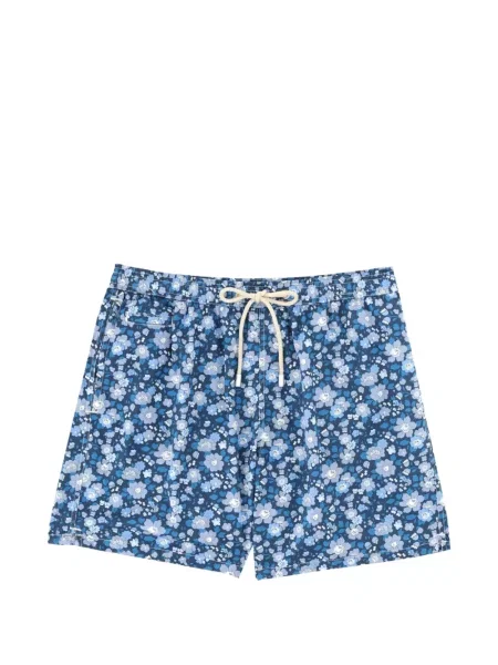 Slip de baie Mc2 Saint Barth cu model floral cu imagine cu cordon albastru